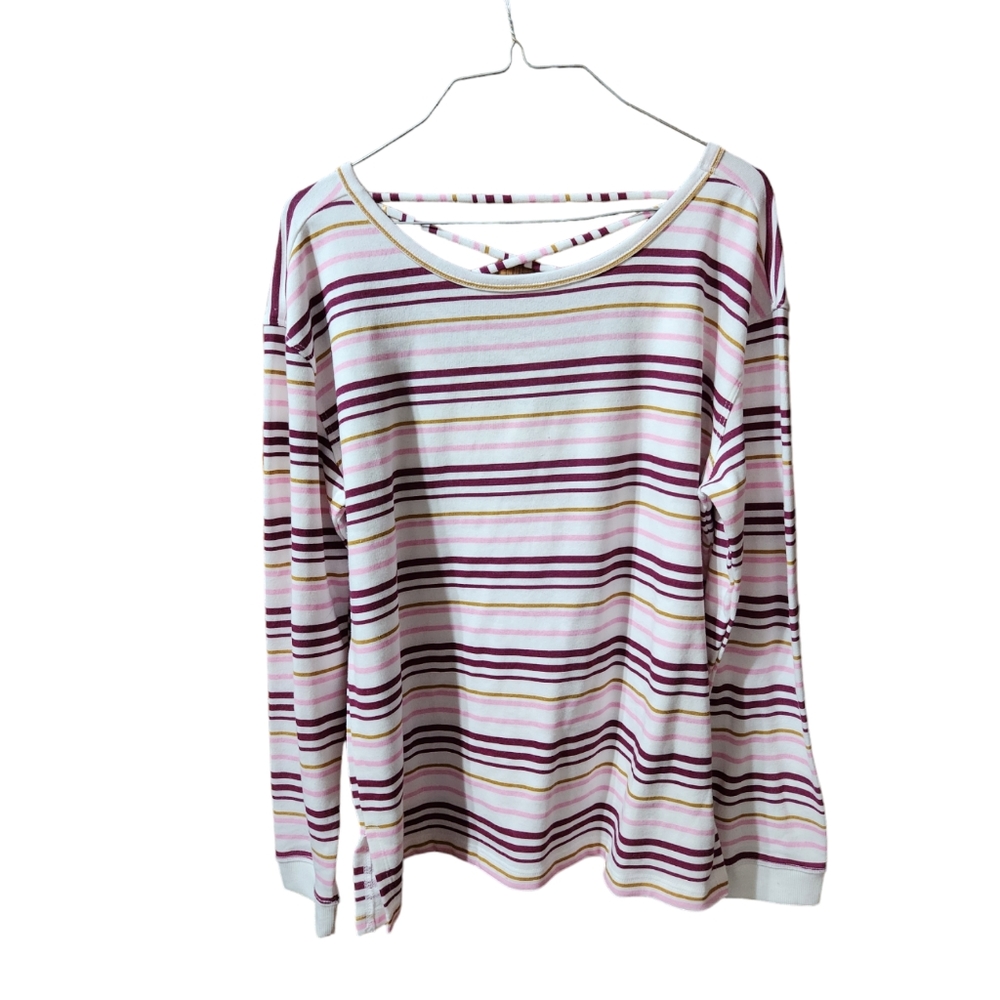 Maurices striped sweater with crisscross back size S
